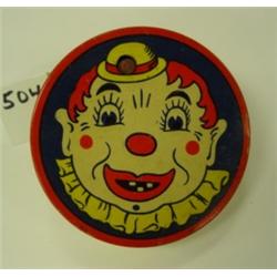 TIN LITHO Noisemakers CLOWN & WITCH