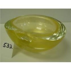 VENETIAN GLASS Ash Tray Yellow/Gold