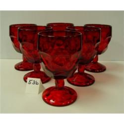 RUBY GLASS Goblets - Set of 6