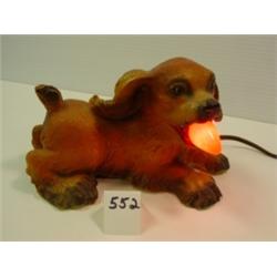 Vintage Chalkware DOG LIGHT - Works