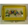 Image 1 : NEEDLEPOINT Parakeet Tray Bright Colors