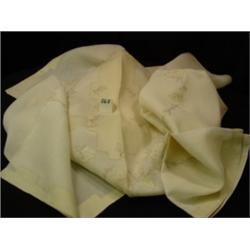 Handmade TABLECLOTH/NAPKINS Ecru/Floral