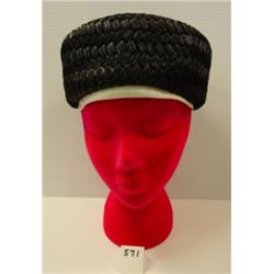 Vintage GOTHAM Black Straw Hat - 50's