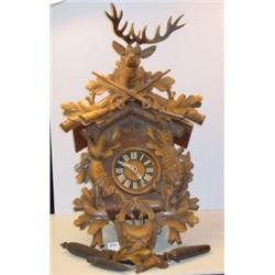 Handcarved CUCKOO CLOCK - Stag on Top