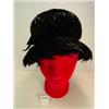 Image 1 : Vintage Black FEATHER HAT with Bow Trim