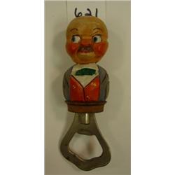 German Carved Wood Bottle Opener