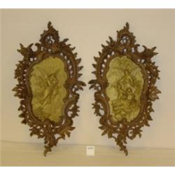 Victorian Metal ANGEL WALL PLAQUES - 2