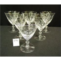 Set of 6 Clear Cut CRYSTAL STEMS 1940's
