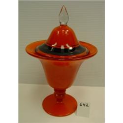 Vintage 60s ORANGE/BLACK Candy Compote