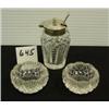 Image 1 : Cut Crystal SALT DIPS + CONDIMENT JAR