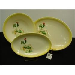 Paden City Pottery ROOSTER Serving Pcs