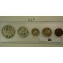 1935 5 Coin Silver Year Set