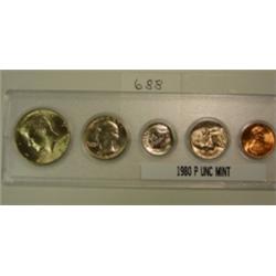 1980 P 5 Coin Uncirculated Mint Set
