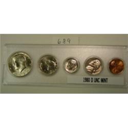 1980 D 5 Coin Uncirculated Mint Set