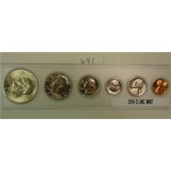 1974 D 6 Coin Uncirculated Mint Set