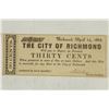 Image 1 : 1862 CITY OF RICHMOND 30 CENT OBSOLETE BANK NOTE