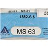 Image 3 : 1882-S MORGAN SILVER DOLLAR ANACS MS63