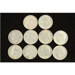 10 ASSORTED SILVER ROOSEVELT DIMES