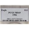 Image 3 : 1986 AMERICAN SILVER EAGLE PCGS MS69