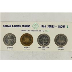 4-$1 GAMING TOKENS 1966 SERIES GROUP 6 (PF LIKE)