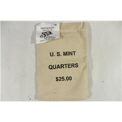 $25 US MINT BAG OF 2005-P MINNESOTA QUARTERS UNC