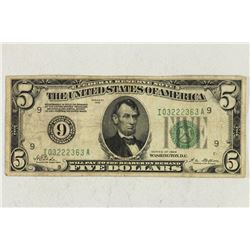 1928-$5 FRN REDEEMABLE IN GOLD ON DEMAND
