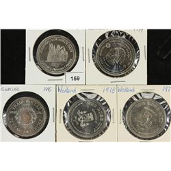 5 ASSORTED CANADA TRADE DOLLARS SEE DESCRIPTION