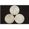 Image 1 : 1943,44 & 45 WALKING LIBERTY HALF DOLLARS