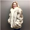Image 1 : Natural Blue Fox Jacket with White Fox Trim