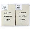 Image 1 : Lot of (2) $25.00 Oregon State Quarter Mint Bags Philadelphia & Denver