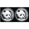 Lot of (2) 2018 China 10 yen 30g .999 Fine Silver Panda BU In Capsule