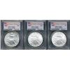 Image 1 : U.S. 2002, 2003 & 2004 $1 American Silver Eagle PCGS MS69 First Strike