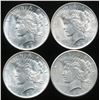 Image 1 : Lot of (4) U.S. Peace Dollars Mixed Dates