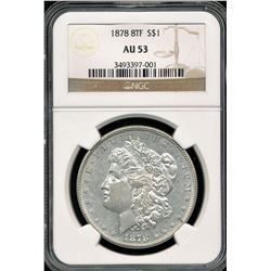 1878 8TF Morgan Dollar NGC AU53