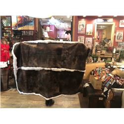 SPECIAL ITEM - Luxurious Handcrafted Wyoming Beaver & Blue Fox Trim Blanket