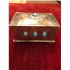 Image 1 : Turquoise & Silver Box with Turquoise Necklace & Damascus Knife Sponsored by: J Alexander & Caswell 