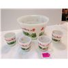 Image 1 : Tom and Jerry Milk Glass Punch Bowl Set -4 Cups