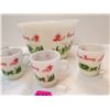 Image 3 : Tom and Jerry Milk Glass Punch Bowl Set -4 Cups