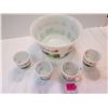 Image 4 : Tom and Jerry Milk Glass Punch Bowl Set -4 Cups
