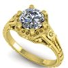 Image 5 : 1 CTW Solitaire Certified VS/SI Diamond Ring 14K Yellow Gold - REF-287T3M - 38531