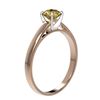 Image 4 : 0.74 CTW Certified Intense Yellow SI Diamond Solitaire Engagement Ring 10K Rose Gold - REF-92W5F - 3
