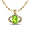 Image 1 : 1.75 CTW Peridot & Micro Pave VS/SI Diamond Necklace 10K Yellow Gold - REF-33T5M - 20638