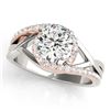 Image 1 : 1.8 CTW Certified VS/SI Diamond Bypass Solitaire Ring 18K White & Rose Gold - REF-601W5F - 27697