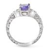 Image 2 : 2.42 CTW Tanzanite & Diamond Ring 18K White Gold - REF-76W2F - 14254