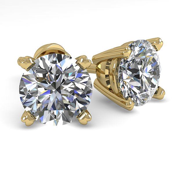 1 50 Ctw Vs Si Diamond Stud Designer Earrings 18k Yellow Gold
