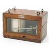 Image 1 : A French 19th century ballooning barograph, with clockwork mechanism in a fitted glazed mahogany...