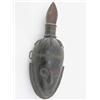 Image 1 : An early 20th century Baule carved wood mask, Ivory Coast, with stylized flame crest, 18.5 ins...