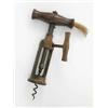 Image 1 : An early 19th century London rack corkscrew, with turned wood handle with brush and side handle,...