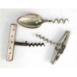 A Hazeline Cream advertising corkscrew, with spoon attached, a Worthington Ales Hollweg patent co...