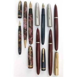 A Conway Stewart No. 58 lever fill fountain pen, and a No. 18 propelling pencil, both with a rose...